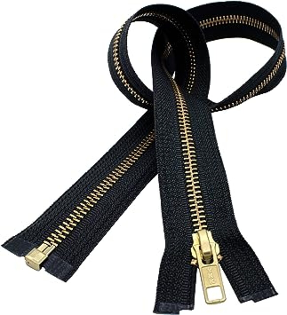 YKK 21" Medium Weight Jacket Zipper YKK #5 Brass ~ Separating ~ 580 Black (1 Zipper/Pack)
